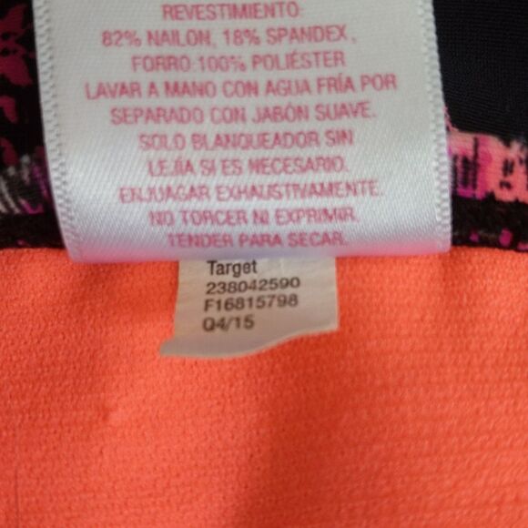 Xhilaration (Target) 2-piece bikini swimsuit, black pink blue tribal pattern M/L - Picture 6 of 9